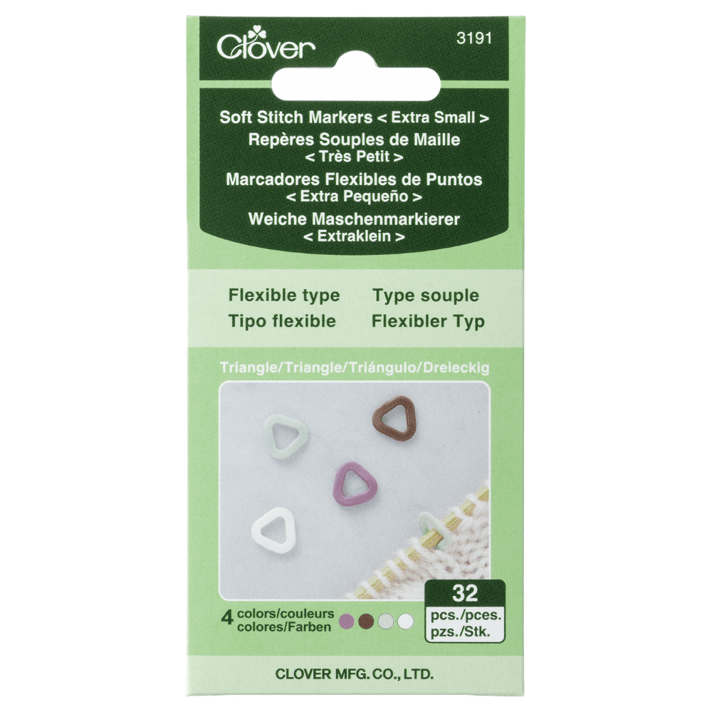 Clover Stitch Markers Extra Small Clover | Soft Triangular Stitch Markers