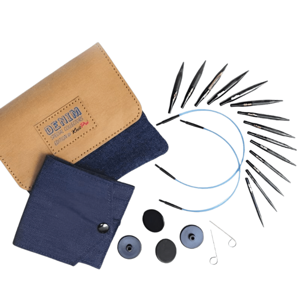 KnitPro Knitting Needles KnitPro | Indigo Wood | Mini 5cm Interchangeable Knitting Needle Set