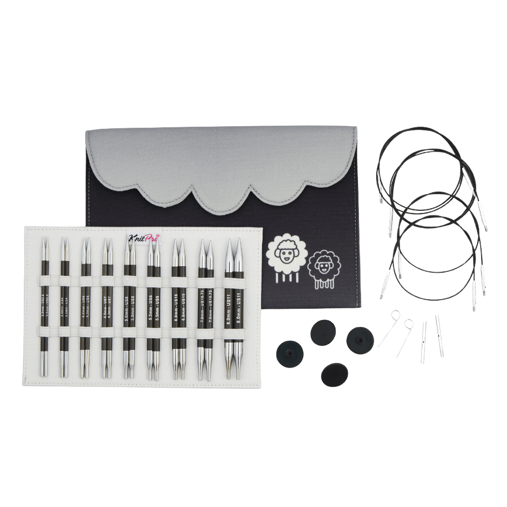 KnitPro Knitting Needles KnitPro | Karbonz | 13cm Normal Interchangeable Knitting Needle Tips | Deluxe Set