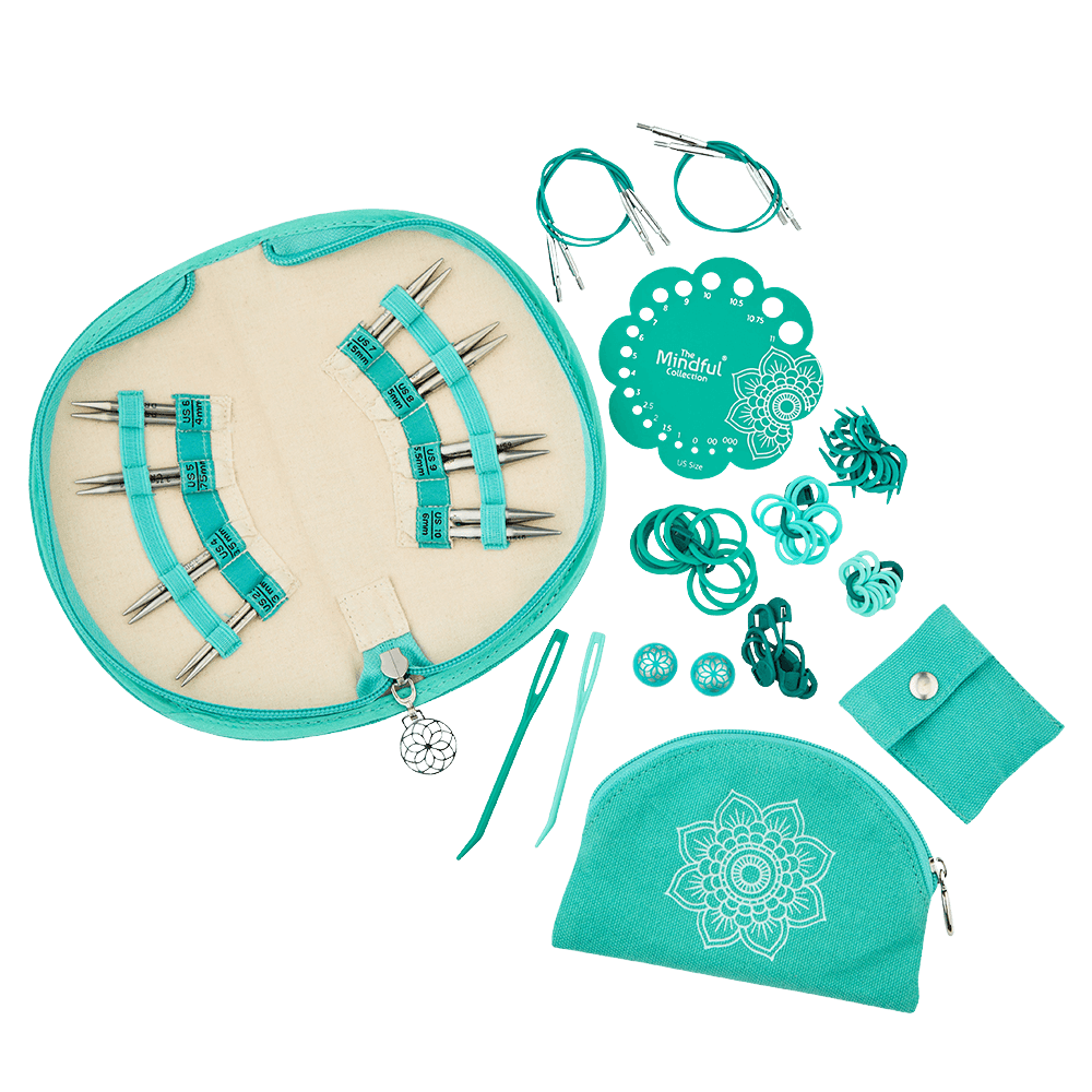 KnitPro Knitting Needles The Mindful Collection | Generosity | Lace 5cm Interchangeable Knitting Needle Set