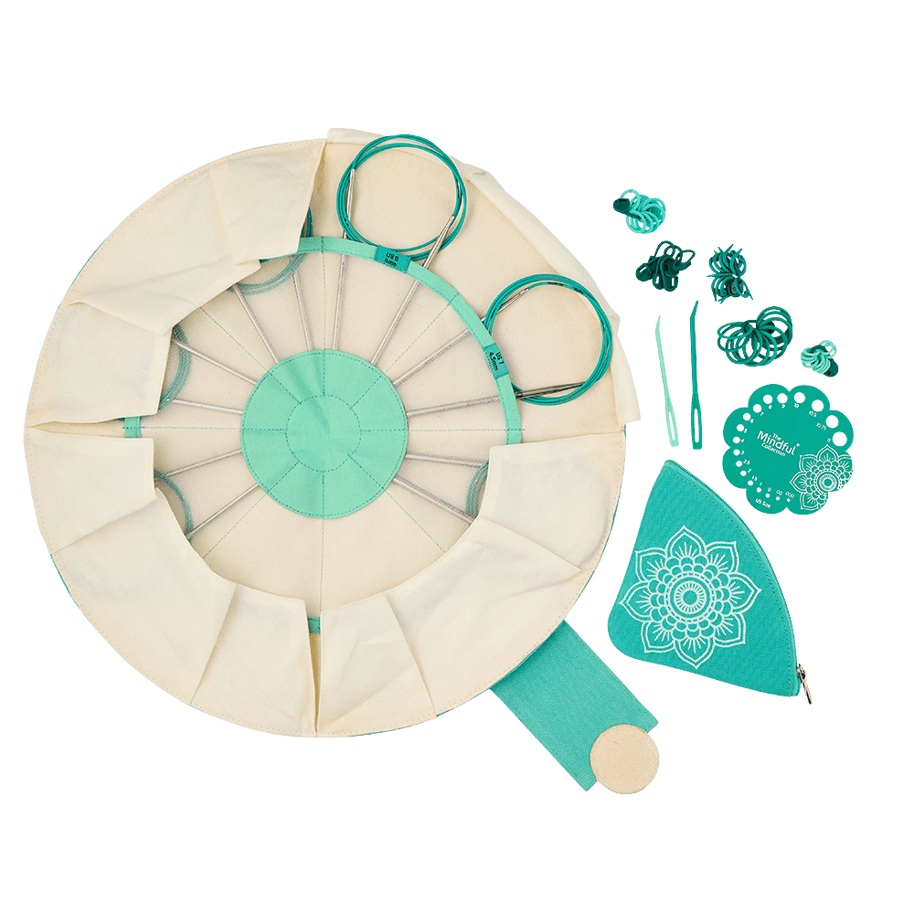 KnitPro Knitting Needles The Mindful Collection | Serene 100cm Lace Fixed Circular Knitting Needle Set | Magic Loop