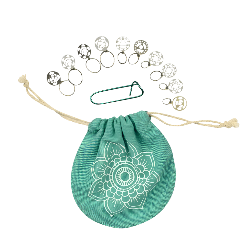 KnitPro Knitting Needles The Mindful Collection | Stirling Silver Plated Chakra Stitch Markers