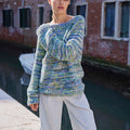 Lang Yarns Knitting Pattern APRIL Sweater Top Down Pattern Bundle in Lisboa by LANGYARNS | Punto 91-010