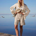 Lang Yarns Knitting Pattern CHARLOTTE Shorts Pattern Bundle in Cotton Tweed by LANGYARNS | Punto 90-004