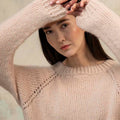 Lang Yarns Knitting Pattern FABIENNE Sweater Top Down Pattern Bundle in Cashmere Light by LANGYARNS | Punto 60-001