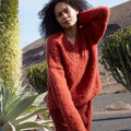 Lang Yarns Knitting Pattern GAIAS EMBRACE Sweater Pattern Bundle in Desire by LANGYARNS | WOOLADDICTS #13-022