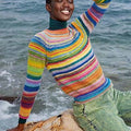 Lang Yarns Knitting Pattern GREGORIA Sweater Top Down Pattern Bundle in Infinity by LANGYARNS | Punto 085