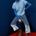 Lang Yarns Knitting Pattern INGRID Slipover Top Down Pattern Bundle in Baby Lama by LANGYARNS | Punto 089