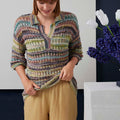 Lang Yarns Knitting Pattern Solene Sweater Pattern Bundle in Fiesta by LANGYARNS | Fatto a Mano 288-024