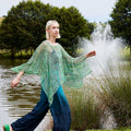 Lang Yarns Knitting Pattern WIND-KISSED Poncho Pattern Bundle in Footprints by LANGYARNS | WOOLADDICTS #14-023