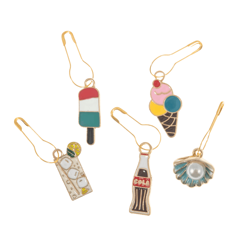 Milward Stitch Markers Summer Milward | Stitch Marker Charms | Metal Bulb | 5 Pack