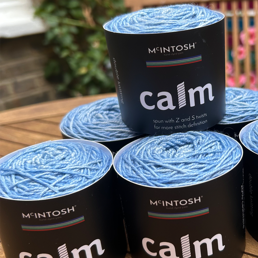 Cakes of McIntosh CALM wool on a table