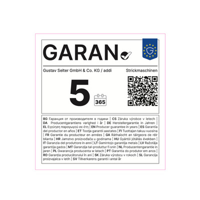 GARAN - addiExpress - 5 Year Warranty