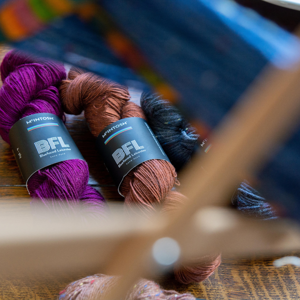Skeins of McIntosh BFL wool