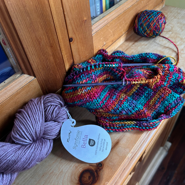Knitting with Bella