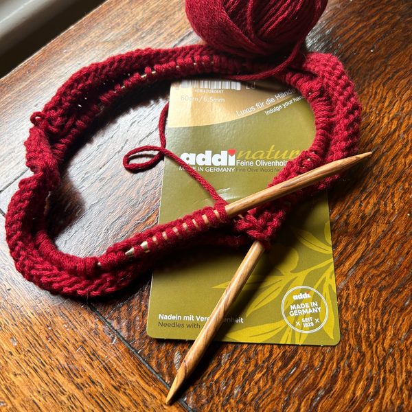Olive Wood Fixed Circular Knitting Needles