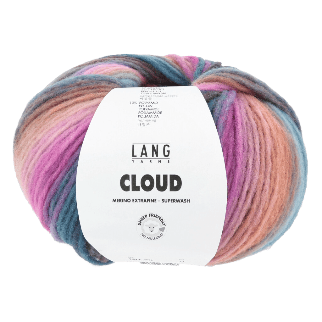 LANGYARNS Knitting Pattern Large | 5 balls / pink/ice blue/petrol/violet 1077.0032 ADELAIDE Dress Pattern Bundle in Cloud by LANGYARNS | Punto 73-006