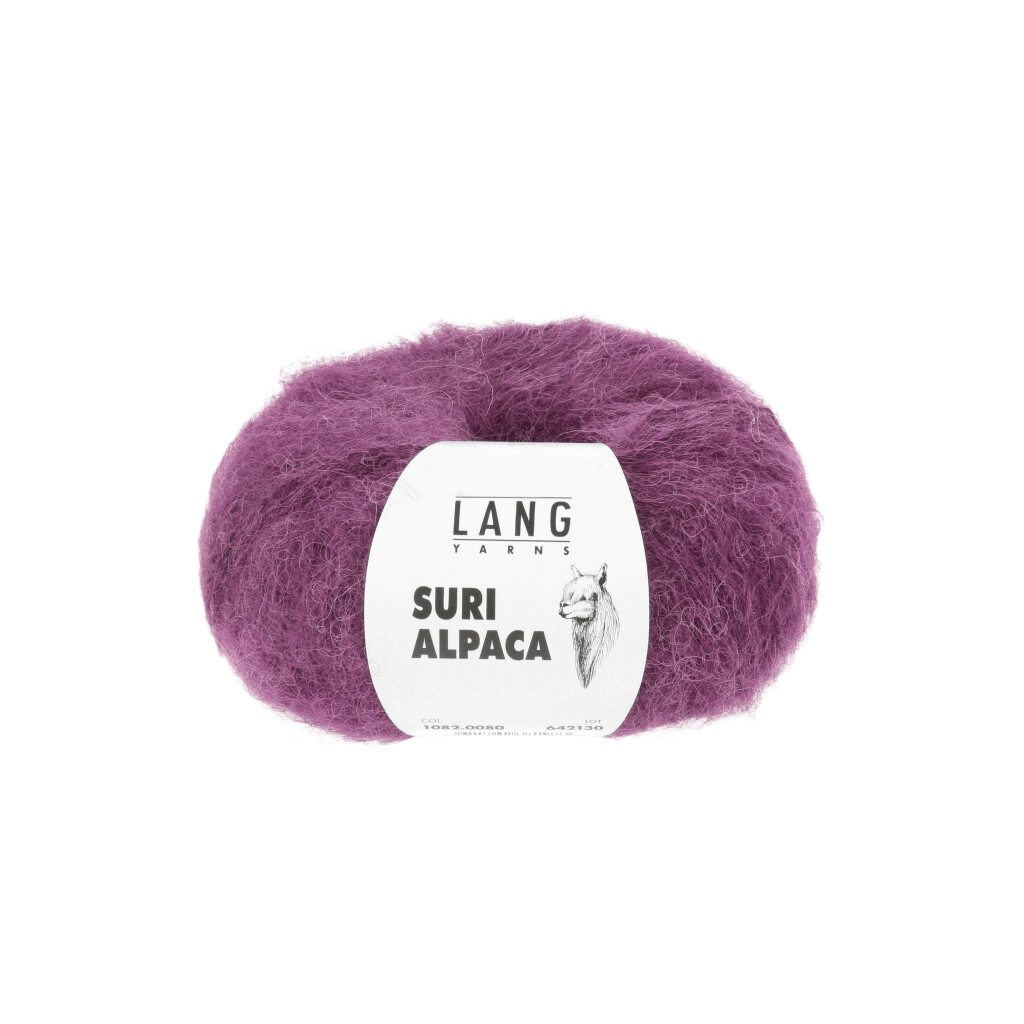 LANGYARNS Kit Knitting Pattern Small - Medium | 8 balls / Plum Mélange 1082.0080 FELIZA Sweater Pattern Bundle in Suri Alpaca by LANGYARNS | Fatto a Mano 286-038