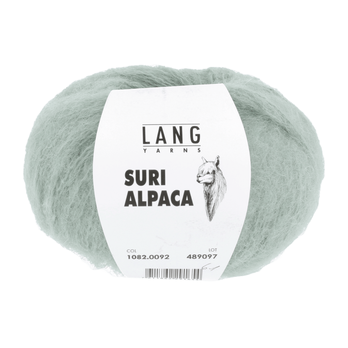 LANGYARNS Kits Knitting Pattern Approximately 191 x 47 cm | 5 balls / sage 1082.0092 VIERA Triangular scarf Pattern Kit in SURI ALPACA by LANGYARNS | Fatto a Mano 290-071