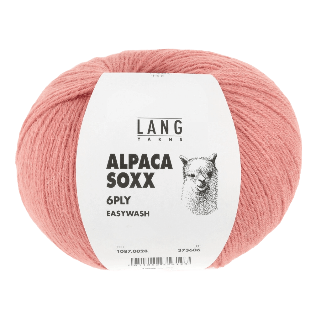 LANGYARNS Knitting Pattern Small-Medium - 3 balls / salmon 1087.0028 VARADA Sweater Pattern Bundle in Alpaca Soxx 6ply by LANGYARNS | Punto 76-002