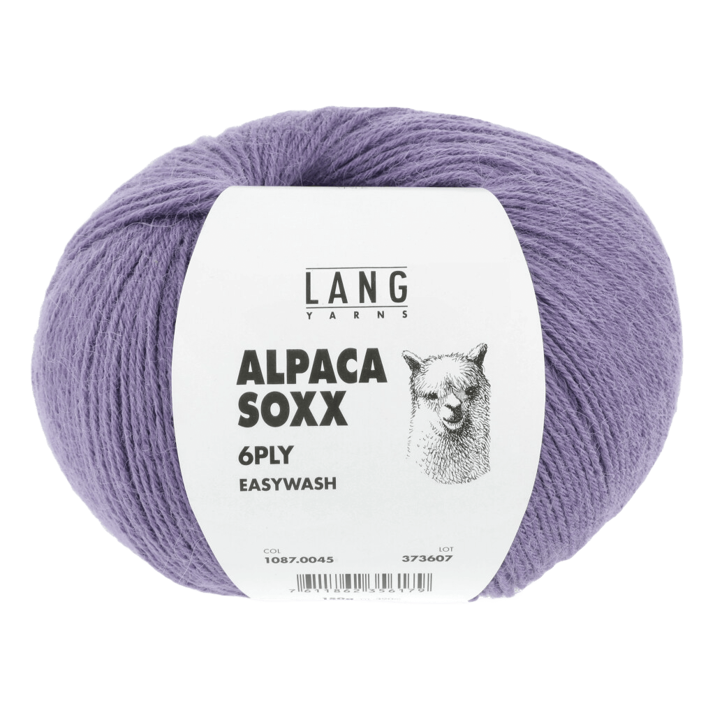 LANGYARNS Knitting Pattern L-XL - 5 balls / dark lilac 1087.0045 ROSA Sweater Pattern Bundle in ALPACA SOXX 6PLY by LANGYARNS | Fatto a Mano 278-058