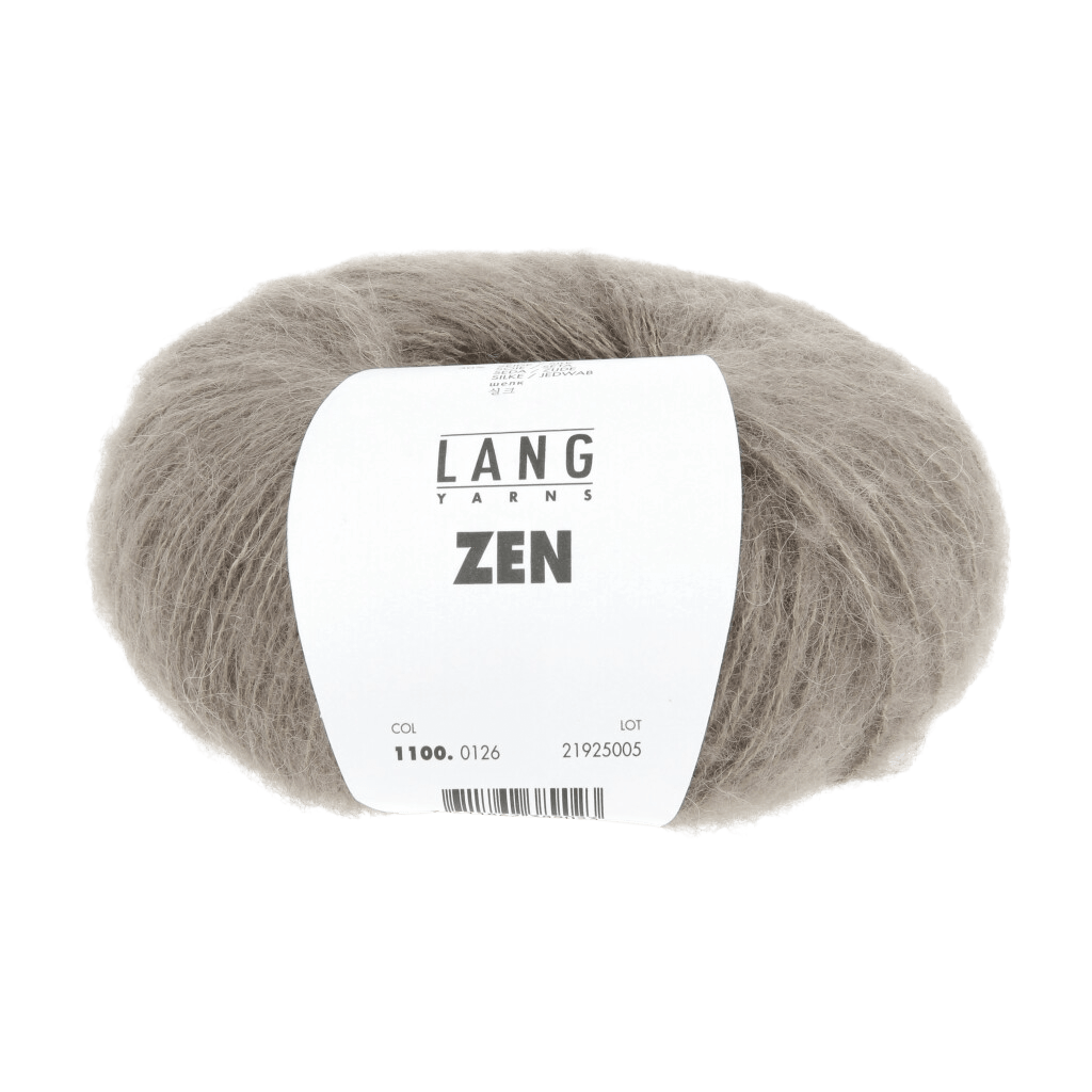 LANGYARNS Kit Knitting Pattern 90 x 215 cm - 6 balls / Grey brown 1100.0126 ISABEL Triangular Shawl Pattern Bundle in ZEN by LANGYARNS | Fatto a Mano 278-003