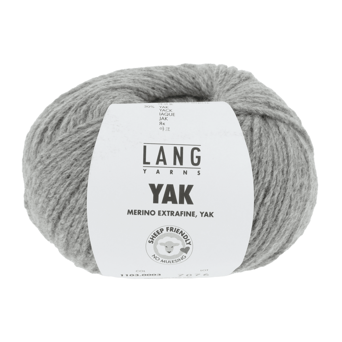 LANGYARNS Kit Knitting Pattern Small-Medium - 8 balls / light grey mélange 1103.0003 Laree Sweater Pattern Bundle in Yak by LANGYARNS | Fatto a Mano 290-005