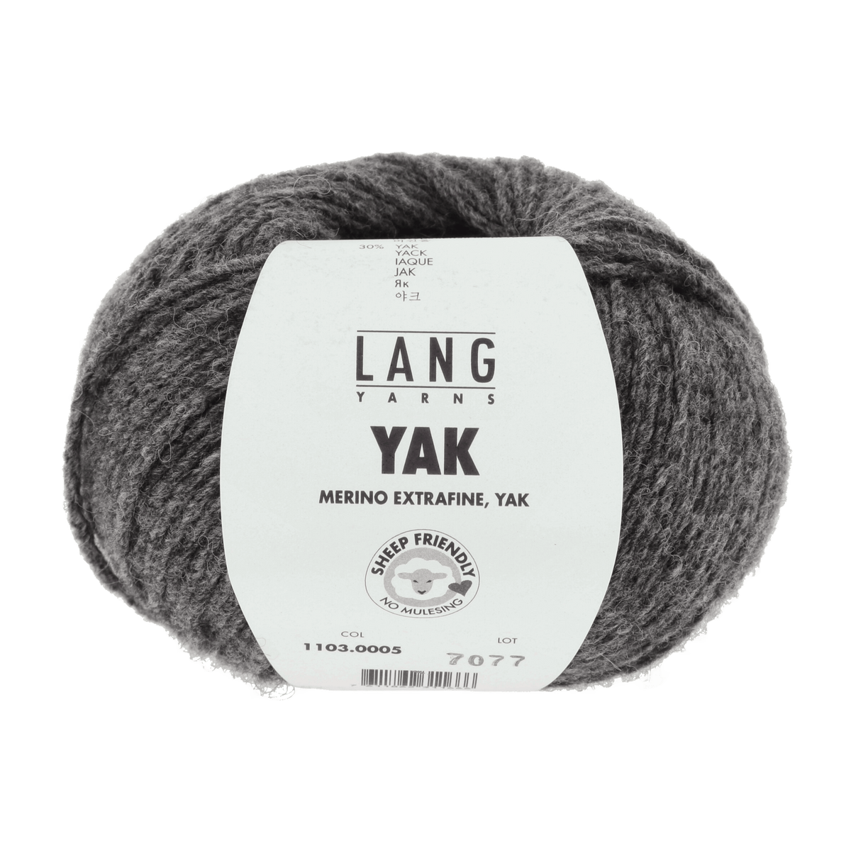 LANGYARNS Kit Knitting Pattern Small-Medium - 8 balls / dark grey mélange 1103.0005 Laree Sweater Pattern Bundle in Yak by LANGYARNS | Fatto a Mano 290-005