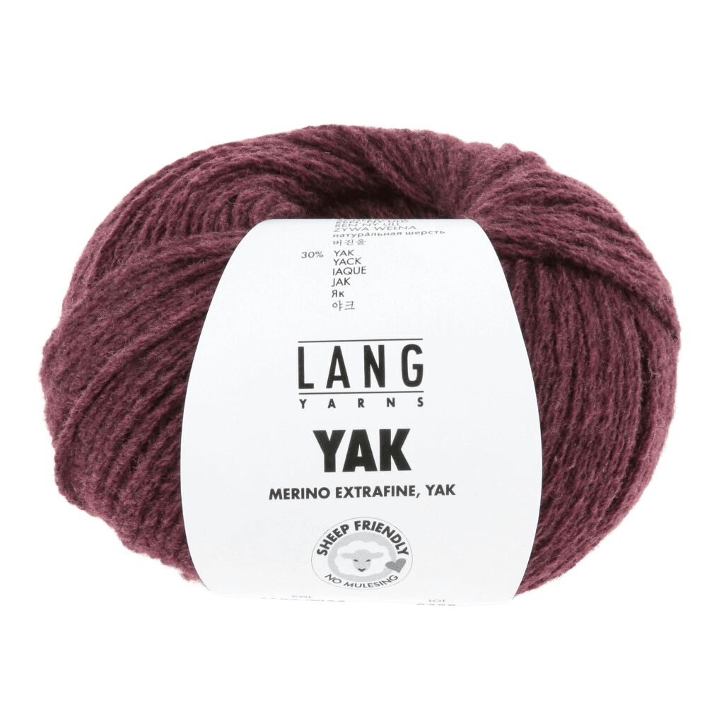 LANGYARNS Kit Knitting Pattern Small - Medium | 11 balls / bordeaux 1103.0064 FLAVIA Sweater Pattern Bundle in Yak by LANGYARNS | Fatto a Mano 286-055