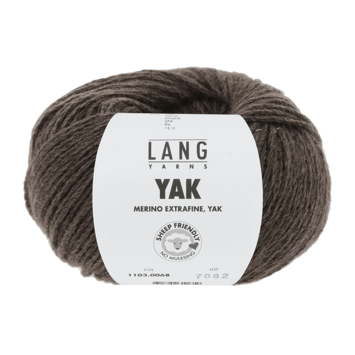 LANGYARNS Kit Knitting Pattern Small-Medium - 8 balls / brown 1103.0068 Laree Sweater Pattern Bundle in Yak by LANGYARNS | Fatto a Mano 290-005
