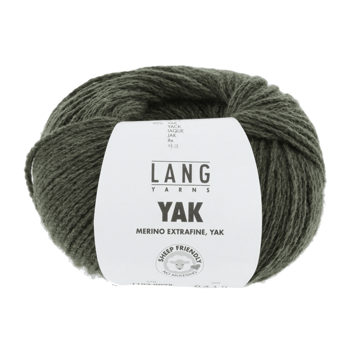 LANGYARNS Kit Knitting Pattern Small-Medium - 8 balls / dark olive 1103.0098 Laree Sweater Pattern Bundle in Yak by LANGYARNS | Fatto a Mano 290-005