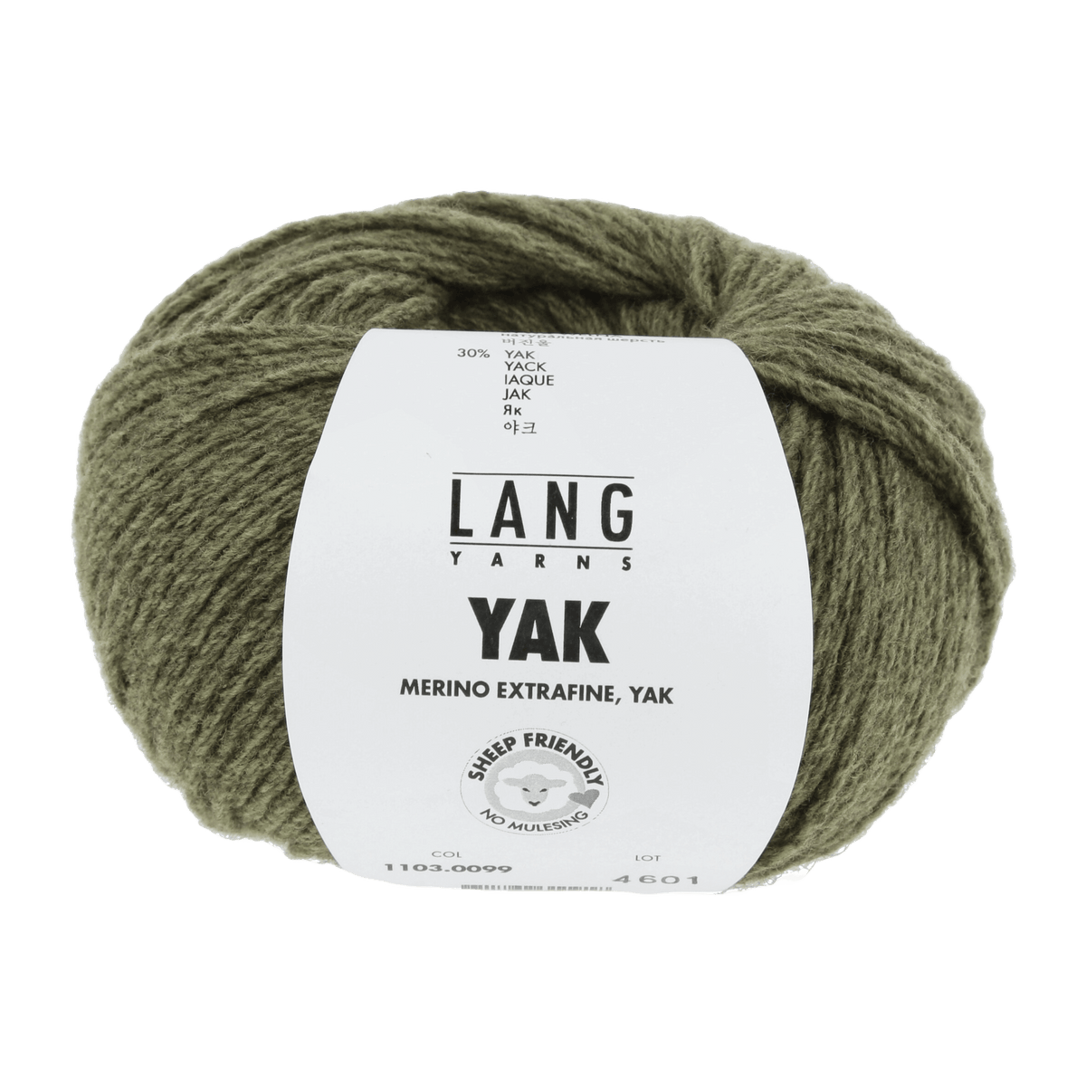 LANGYARNS Kit Knitting Pattern Small-Medium - 8 balls / olive 1103.0099 Laree Sweater Pattern Bundle in Yak by LANGYARNS | Fatto a Mano 290-005