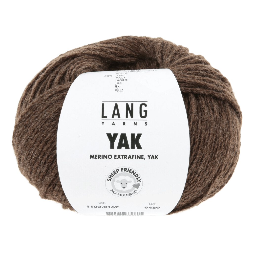 LANGYARNS Kit Knitting Pattern Small | 12 balls / chocolate 1103.0167 VOLKER Men's cardigan Pattern Bundle in YAK by LANGYARNS | Fatto a Mano 278-005