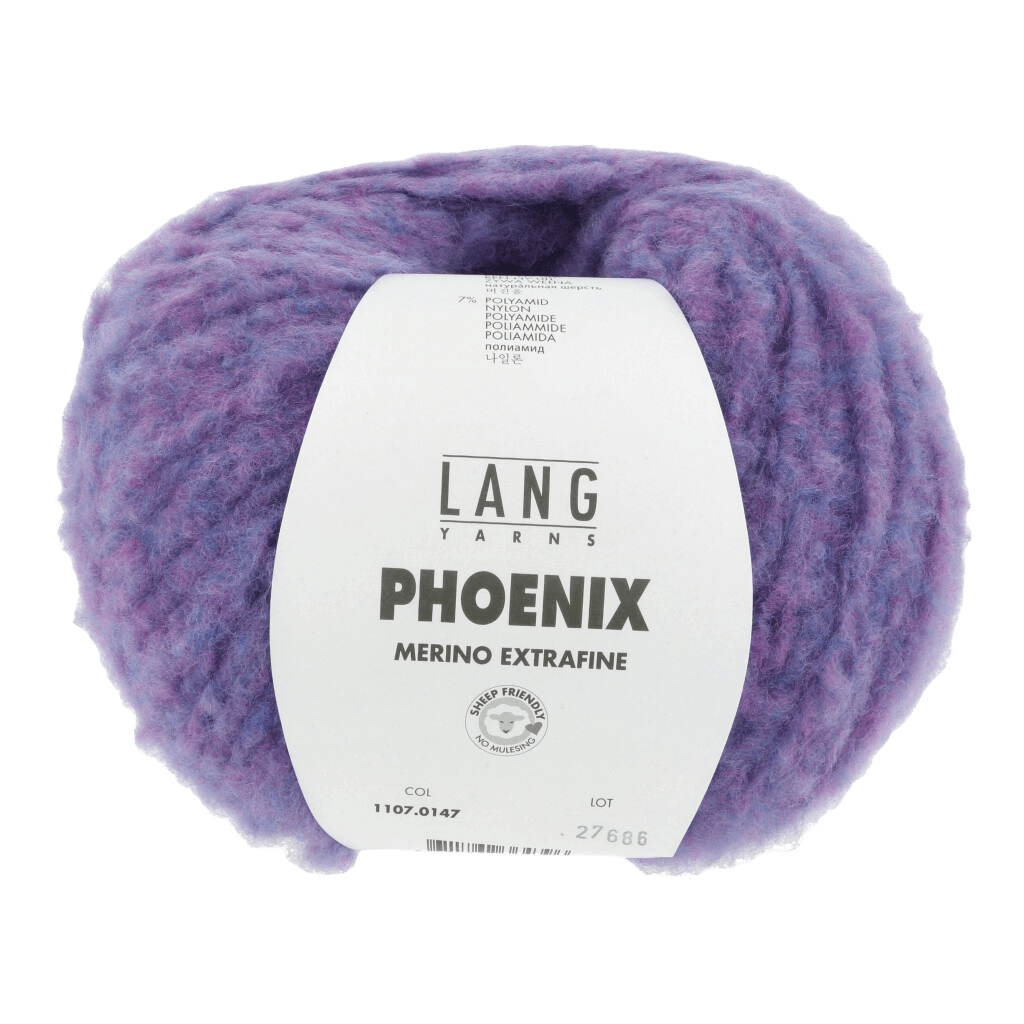 LANGYARNS Kits Knitting Pattern Small - Medium | 2 balls / purple chante claire 1107.0147 DALMA Jacket Pattern Kit in PHOENIX CHANTE CLAIRE by LANGYARNS | Fatto a Mano 290-062