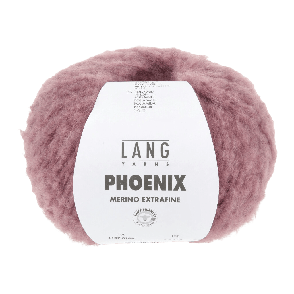 LANGYARNS Kit Knitting Pattern Small - Medium | 3 balls / Dusky Pink Chante Claire 1107.0148 LAURA Pattern Bundle in PHOENIX by LANGYARNS | Punto 65-001
