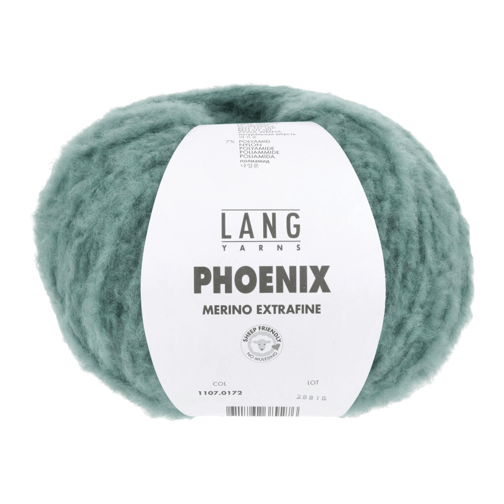 LANGYARNS Kit Knitting Pattern Large - X-Large | 3 balls / Aqua Chante Claire 1107.0172 FLURINA Sweater Pattern Bundle in Phoenix by LANGYARNS | Fatto a Mano 286-064
