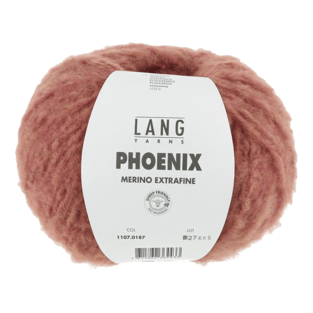 LANGYARNS Kits Knitting Pattern Small - Medium | 2 balls / brick chante claire 1107.0187 DALMA Jacket Pattern Kit in PHOENIX CHANTE CLAIRE by LANGYARNS | Fatto a Mano 290-062