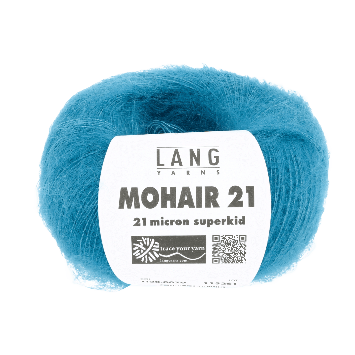 LANGYARNS Kit Knitting Pattern Small-Medium - 8 balls / turquoise 1120.0079 Maelle Jacket Pattern Bundle in Mohair21 by LANGYARNS | Fatto a Mano 290-052