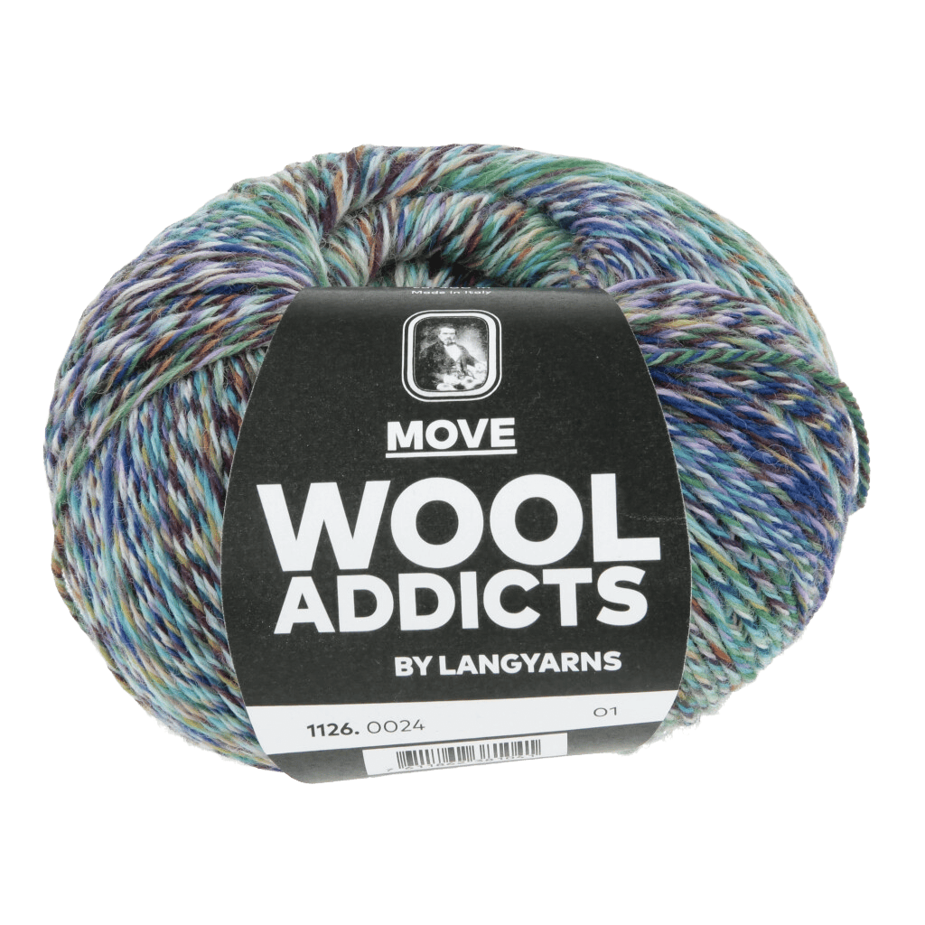 LANGYARNS Kit Knitting Pattern Approximately 26 x 20 cm | 1 ball / Royal / Turquoise / Green / Aubergine 1126.0024 SIDEWARD SPIN Wristwarmers Pattern Bundle in Move 4-Ply by LANGYARNS | Punto 79-014