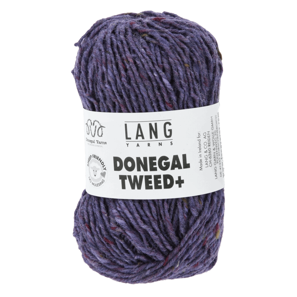 LANGYARNS Knitting Pattern L-XL - 14 balls / Light Purple 1143.0047 ODESSA Sweater Pattern Bundle in DONEGAL TWEED+ by LANGYARNS | Punto 77-006