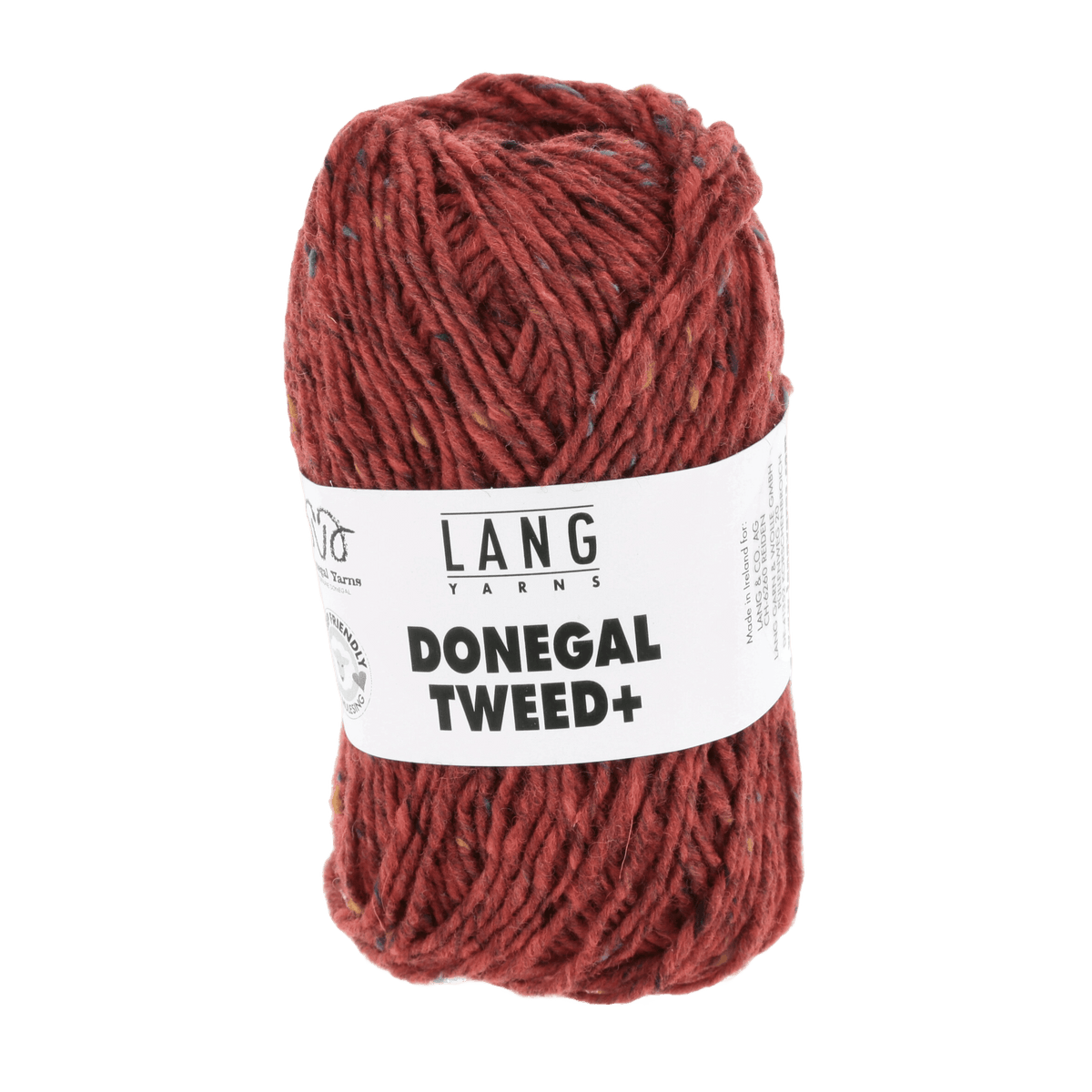 LANGYARNS Kits Knitting Pattern Small - Medium | 6 balls / red 1143.0060 ORIANA Sweater Pattern Kit in DONEGAL TWEED+ by LANGYARNS | Fatto a Mano 290-041
