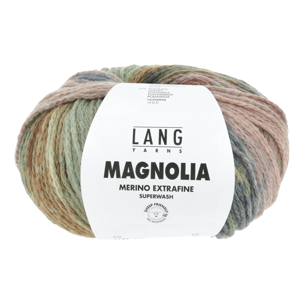 LANGYARNS Knitting Pattern ca 70x36 cm - 2 balls / Olive / Navy / Brown 1145.0016 UNA Loop Pattern Bundle in Magnolia by LANGYARNS | Punto 88 - 076