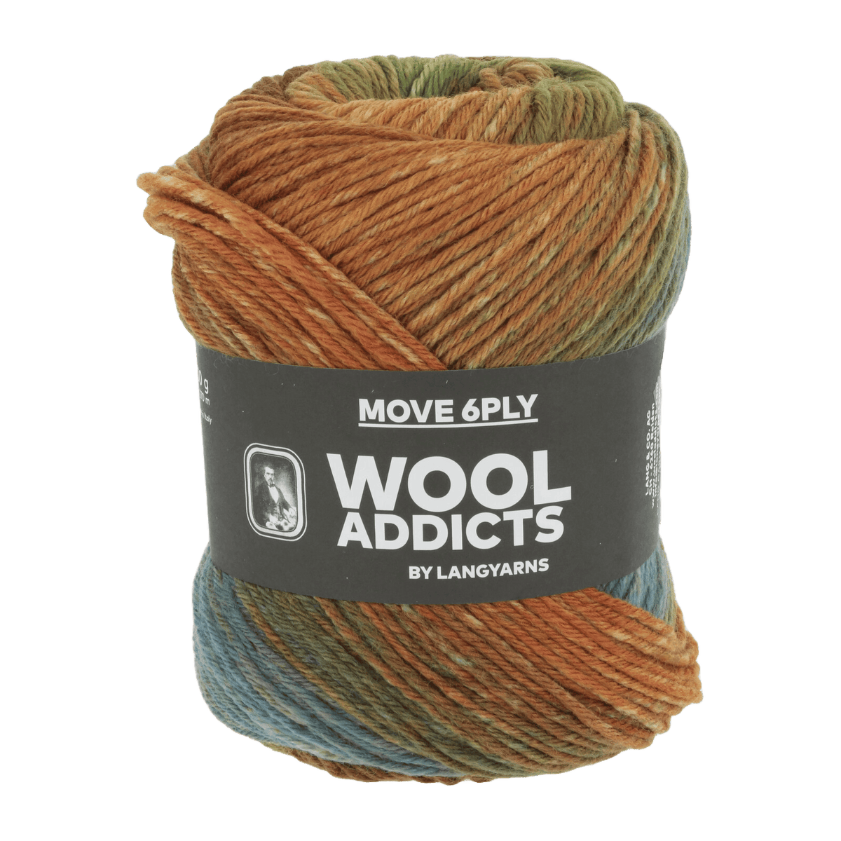 Lang Yarns Knitting Pattern Small-Medium - 7 balls / ORANGE/OLIVE/BROWN/BLUE 1146.0008 HOME PORT Sweater Pattern Bundle in Move 6 Ply by LANGYARNS | WOOLADDICTS #17-034