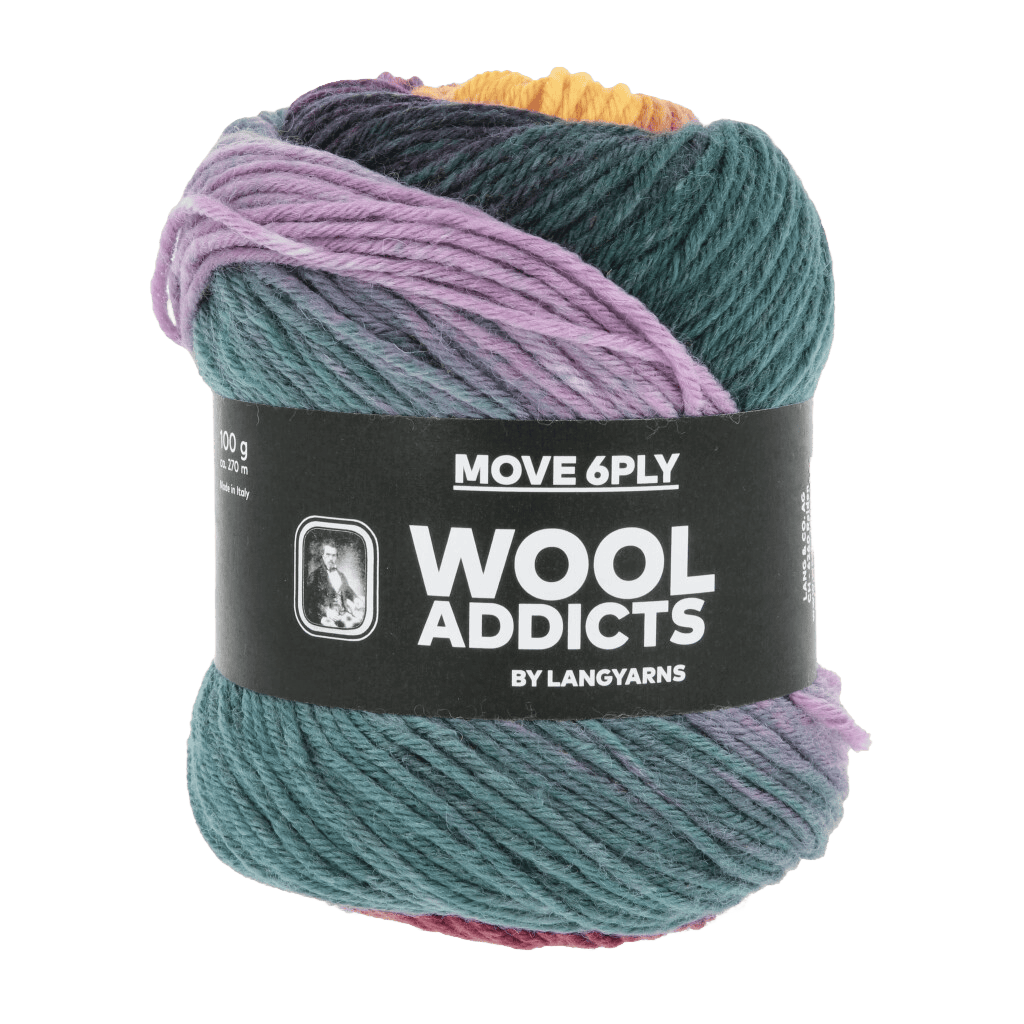 LANGYARNS Kit Knitting Pattern X-Small|- Medium  3 balls / LIGHT BLUE / ROYAL PURPLE / ORANGE / AUBERGINE 1146.0011 JOYFUL HEART Vest Pattern Bundle in Move 6ply by LANGYARNS | Punto 86-011