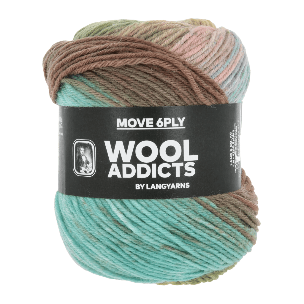 LANGYARNS Kit Knitting Pattern Small | 4 balls / BLUE / GREEN / ORANGE / LILAC 1146.0013 RIGHT TO ROAM Slip over Pattern Bundle in Move 6ply by LANGYARNS | Punto 79-006