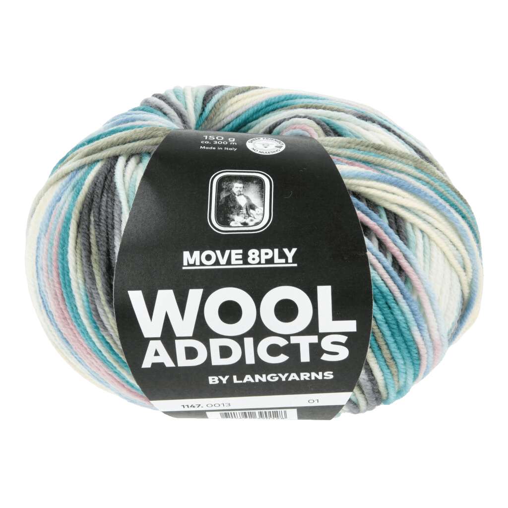LANGYARNS Knitting Pattern Ladies Size - 1 ball / Emerald / Blue / Grey / Off-White 1147.0013 GOT MOVES Crochet Slouchy hat Pattern Bundle in Move 8ply by LANGYARNS | Punto 79-016