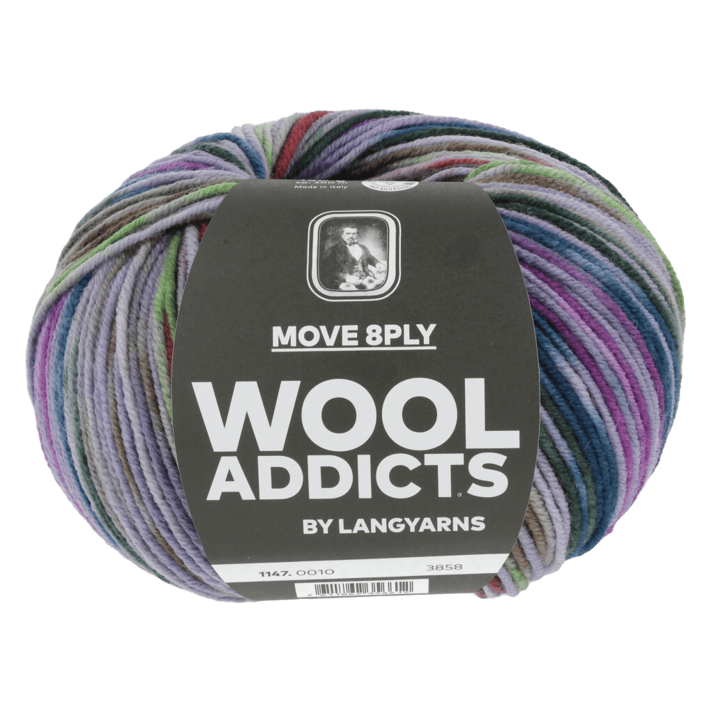 Lang Yarns Knitting Pattern Small-Medium - 5 balls / LILAC/PINK/GREEN/BLUE 1147.0010 SALTWATER Cardigan Pattern Bundle in Move 8 Ply by LANGYARNS | WOOLADDICTS #17-028