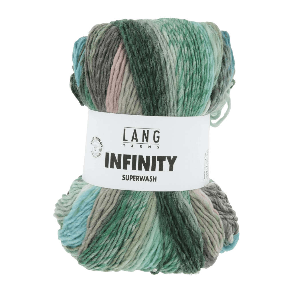 LANGYARNS Kit Knitting Pattern Medium - 7 balls / MEADOW GREENS 1164.0005 ODINA Sweater Pattern Bundle in Infinity by LANGYARNS | Punto 85 - 037