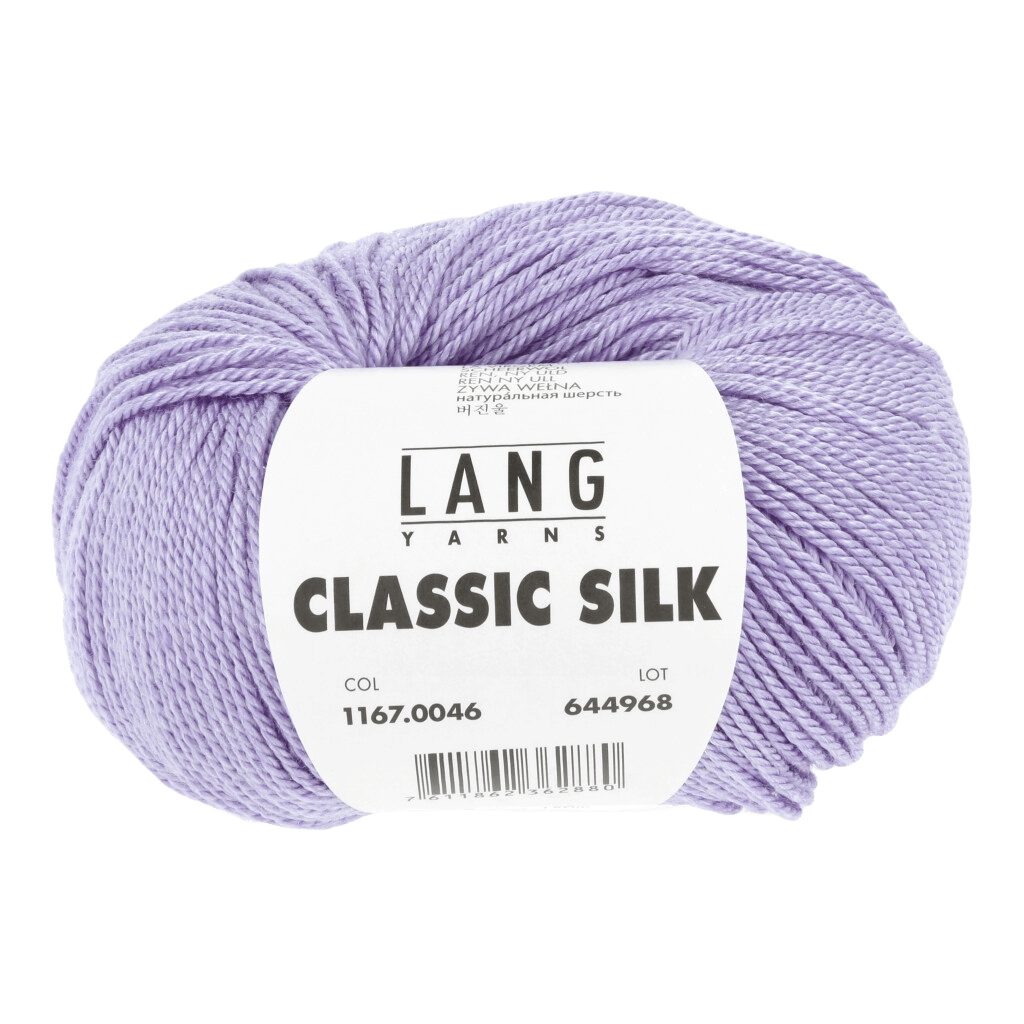 LANGYARNS Kits Knitting Pattern Small - Medium | 9 balls / lilac 1167.0046 ANUK Cardigan Pattern Kit in CLASSIC SILK by LANGYARNS | Fatto a Mano 290-023