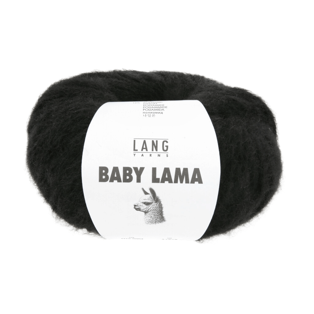 LANGYARNS Knitting Pattern Ladies Size - 1 ball / Black 1170.0004 ODIL Hat Pattern Bundle in Baby Lama by LANGYARNS | Punto 89 - 249